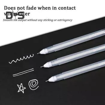 3 шт. гелевая ручка-маркер, белая/золотая/серебряная, чернила-роллеры с подсветкой для черной бумаги, художественный рисунок, ведение дневника, наброски золотистый