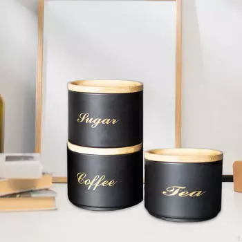 3 шт. герметичная кухонная канистра кладовая банки контейнер декоративный кофе чай сахар синий