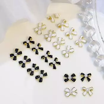 3 шт. Глянцевые бантики для ногтей, легко наклеиваемые, нежные бантики для украшения ногтей, аксессуары