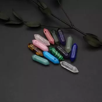 3 шт. граненый кулон из натурального камня лазурит/малахит перфорированный кулон для изготовления ювелирных изделий DIY ожерелье браслет аксессуар 6x25mm