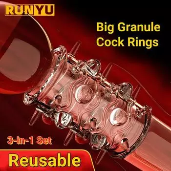 3 шт. гранулы, кольца на член, стимулируют клитор, секс-игрушки для мужчин, большие частицы, презервативы для пениса, массаж для пар, вагинальный массаж As the picture