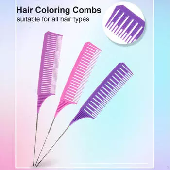 3 шт., гребни с заостренным хвостом для крашения, гребень для секций для девочек, женщин и мужчин Heimsalon Blue Green