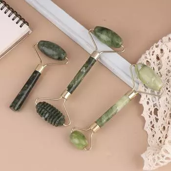 3 шт. Гуаша натуральный камень массаж лица нефритовый ролик Гуаша набор инструментов для массажа тела и лица спа A