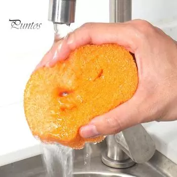 3 шт. Хэллоуинская губка-тыква, нецарапающая бытовая чистящая губка, многоцелевая губка для чистки, украшение кухни флуоресцентный желтый