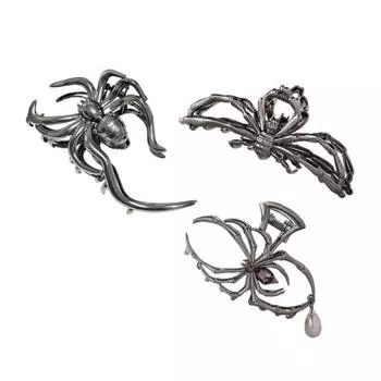 3 шт. Хэллоуинские заколки для волос Паутина Рука скелета Череп Большие крабы для волос Легкие аксессуары для волос на Хэллоуин C