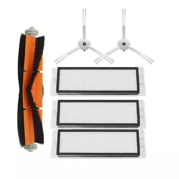 3 шт. HEPA-фильтр + 1 шт. основная щетка + 2 шт. боковая щетка для робота Xiaomi Mi Roborock S50 S51 s55 T4 T6 T7 T60 пылесос