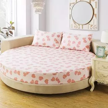 3 шт. хлопковая простыня на резинке с резинками постельное белье для круглого матраса чехол однотонное покрывало размера Queen с наволочкой 200cm