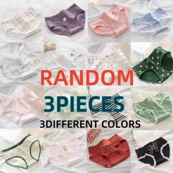 3 шт. хлопковое нижнее белье женские трусики с низкой талией женские дышащие эластичные трусы для девочек сексуальное нижнее белье M-XL M