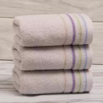 3 шт. хлопковое полотенце, прочное впитывающее полотенце, домашнее красочное полосатое полотенце 3pcs серый