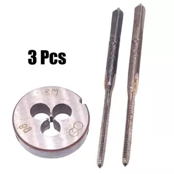 3 шт. HSS M2 x 0,4 мм конический и пробковый метчик и M2 x 0,4 мм плашка метрическая резьба правая