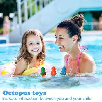 3 шт. Игрушка для ванны «Осьминог», игрушка для дайвинга в бассейне «Кальмар», сенсорная игрушка для снятия стресса, милая игрушка для дайвинга в бассейне для летней ванны, подарочный набор для ванны One Size
