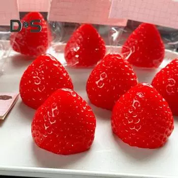 3 шт. игрушка-сдавливание клубники, снятие стресса, красная, розовая, прозрачная, сенсорная игрушка для детей и взрослых, мягкая, TPR, мяч для снятия стресса, имитация фруктов, игрушка-фиджет красный