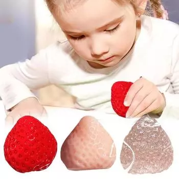 3 шт. Игрушки-игрушки в виде клубники, экологически чистые, без запаха, реалистичные, портативные, забавные, новинка, сделанные вручную, игрушки-игрушки в виде клубники 3pcs