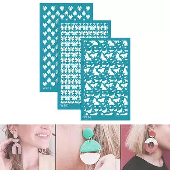 3 шт., инструмент для полимерной глины, трафареты для шелкографии, многоразовый набор для шелкографии, можно стирать для Style G