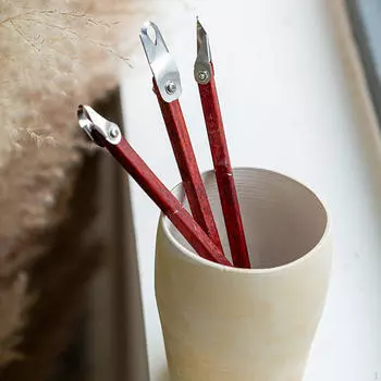 3 шт. Инструменты для лепки из гончарной глины, гладкие деревянные ручки