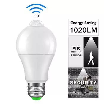 3 шт. IP42 светодиодный датчик движения 10 Вт E27 лампа автоматическая умная инфракрасная лампа для тела сумеречный свет на рассвете лампа дневной и ночной свет с датчиком движения свет 6000K белый
