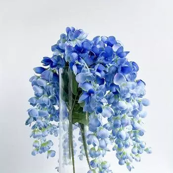 3 шт. искусственная глициния, поддельные глицинии, подвесные цветы, 55 см, искусственные цветы, гирлянда из шелковой лозы глицинии, ротанг для дома, свадьбы, вечеринки на открытом воздухе белый