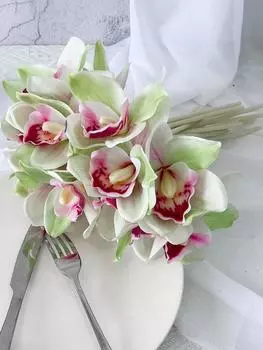 3 шт. искусственная орхидея 6 головок/упаковка искусственный букет фаленопсисов шелковые настоящие искусственные цветы для дома свадьбы ресторана отеля номера декор розы красного