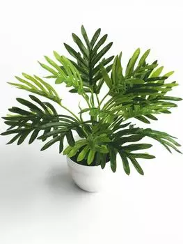 3 шт., искусственное растение, разбросанный хвост, подсолнечник в горшке, домашнее и уличное искусственное растение, украшение для сада, имитация растения, настенные аксессуары зелёный