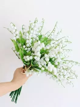 3 шт., искусственные цветы колокольчика, пластиковые и шелковые ткани, искусственные цветы для домашнего свадебного украшения белый