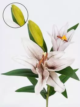 3 шт. искусственных лилий, искусственные цветы лилии, 3 головки/пучок, длинный стебель, 1 полностью распустившаяся лилия и 2 бутона лилии для домашнего, отельного, цветочного оформления вечеринки синий