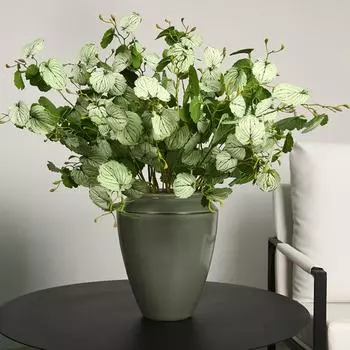 3 шт. искусственных растений с длинными ветвями и стеблями, искусственные стебли осенней зелени, искусственное растение в виде слоновьих ушей для осеннего зеленого фона, домашнего декора зелёный/белый