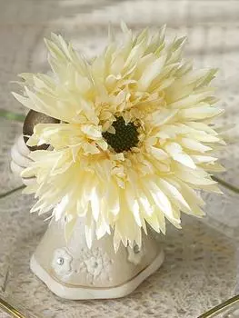 3 шт. искусственных шелковых гербер искусственные цветы маленькие ромашки подарок на День матери для украшения стола на свадьбу жёлтый