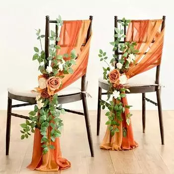 3 шт. искусственный цветочный чехол на стул практичный свадебный чехол на стул красочный детский душ вечеринка праздничная атмосфера шифоновый ремень на стул