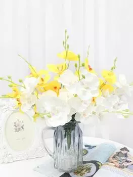 3 шт. искусственный цветок орхидеи фаленопсис шелковый цветок свадебный букет вечерние спальня домашний декор гостиной красный