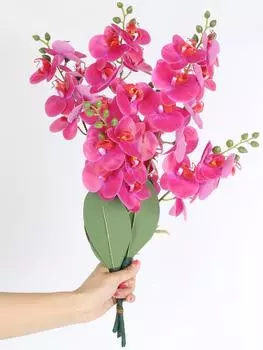 3 шт. искусственный цветок орхидея фаленопсис поддельные цветы для вечеринки домашняя сцена макет цветочная композиция украшения пластиковые цветы фиолетовый