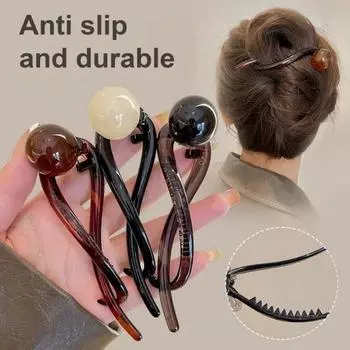 3 шт. Искусственный жемчуг банан клипсы французский стиль тонкие густые волосы заколка-краб G