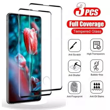 3 шт. изогнутое закаленное стекло для Samsung Galaxy S24 Ultra S20 S21 S23 Plus S21 FE стекло для телефона Samsung Note 10 20 Ultra S10 S9 Note 8 чистый