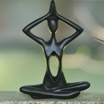 3 шт., йога, мужская фигурка, медитирующий сидящий человек, статуя из смолы, скульптура, домашний офис, настольная книжная полка, украшение, орнамент, рождественский фестиваль, подарок чёрный