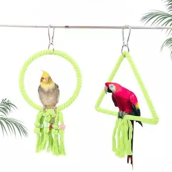 3 шт. качели из хлопковой веревки для птичьей клетки, подвесные игрушки для попугаев, аксессуары для птичьей клетки для средних и крупных птиц, включая попугаев Triangle