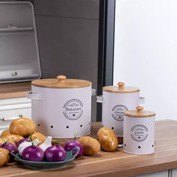 3 шт., канистра для хранения картофеля, лука и чеснока, контейнеры для фермерского дома для прилавка