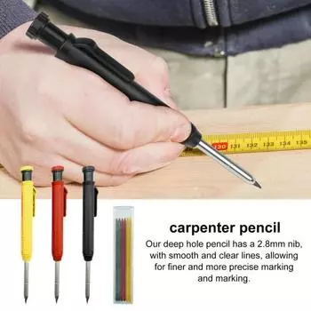 3 шт. Карандаши Carpenter с 18 стержнями Механические карандаши Быстросохнущие строительные карандаши со встроенной точилкой Карандаш с длинным наконечником и глубокими отверстиями