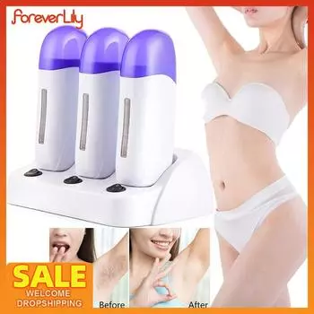 3 шт., картридж с воском, нагреватель для депиляции, восковая роликовая основа, рулонный воск для удаления волос на теле, набор инструментов для депиляции, набор инструментов UK Plug