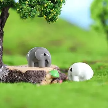 3 шт. Kawaii Мини-Слон Артефакт Микро Пейзаж Аксессуар Маленькие Украшения Домашний Бонсай Украшение Стола Смола Фигурка Модель