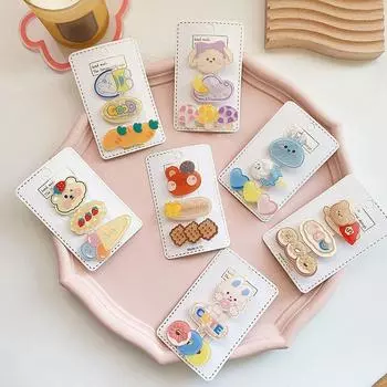 3 шт., кавайная заколка для волос с животными, милые акриловые заколки для волос для детей, головные уборы, головной убор, аксессуары для волос для маленьких девочек