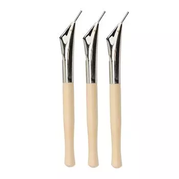 3 шт. Керамическая батик-печать ручка для рисования на ткани бук и нержавеющая сталь инструменты для резьбы по глине