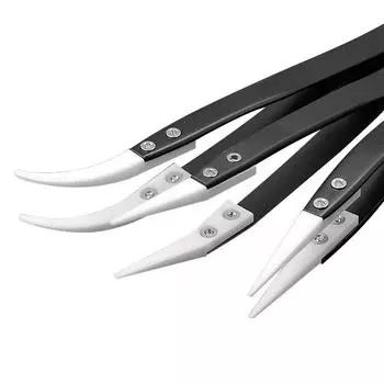 3 шт. Керамические обратные пинцеты, непроводящие, антистатические, термостойкие, маленькие изогнутые/большие изогнутые/прямые пинцеты Little Bent