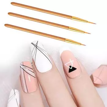 3 шт. Кисти для подводки ногтей, резьба по дереву, живопись, легкие многоцелевые, супертонкие, УФ-гелевые кисти, маникюрные инструменты 3pcs