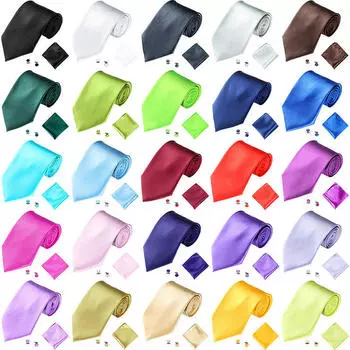 3 шт. классический мужской праздничный галстук карманный квадратный платок запонки красный