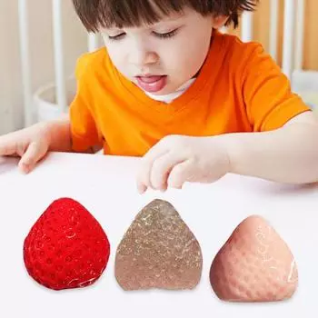 3 шт. Клубничная игрушка для снятия стресса красная розовая прозрачная клубничная щепотка сенсорная красный