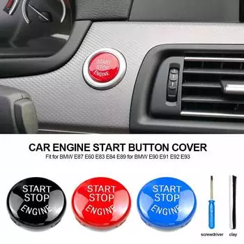 3 шт. кнопка запуска двигателя автомобиля сменная крышка выключатель остановки аксессуары декор подходит для BMW E87 E60 E83 E84 E89 для BMW E90 E91 E92 E93 красный
