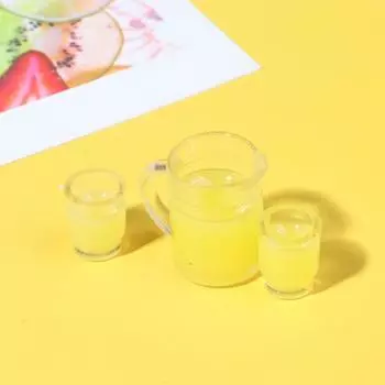 3 шт./компл. 1:12 бутылок сока для кукольного домика + 2 чашки Кукольные кухонные принадлежности One Size