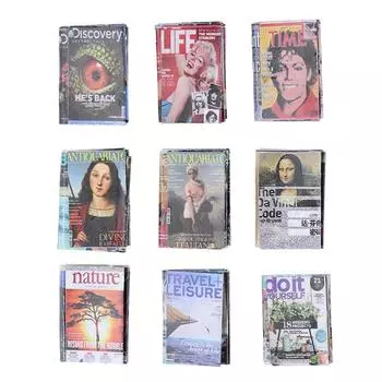 3 шт./компл. 1:12 кукольных домиков, миниатюрная книга, мини-журнал, модель, аксессуары, игрушки