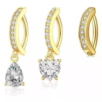 3 шт./компл. 316L хирургическая сталь подвеска пупка кольцо штанга пупка CZ кликер пирсинг ювелирные изделия подарок золотой