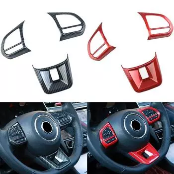 3 шт./компл. ABS автомобильный руль кнопка крышка наклейка украшение интерьера углеродное волокно для MG5 MG6 MG HS ZS автомобильный стиль чёрный