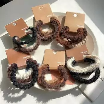 3 шт./компл. эластичные резинки для волос для женщин резинки простые однотонные резинки для волос аксессуары для волос